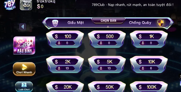 Mậu Binh Tại 789Club Sảnh Bài Đỉnh Cao Dành Cho Các Cao Thủ Chiến Thuật